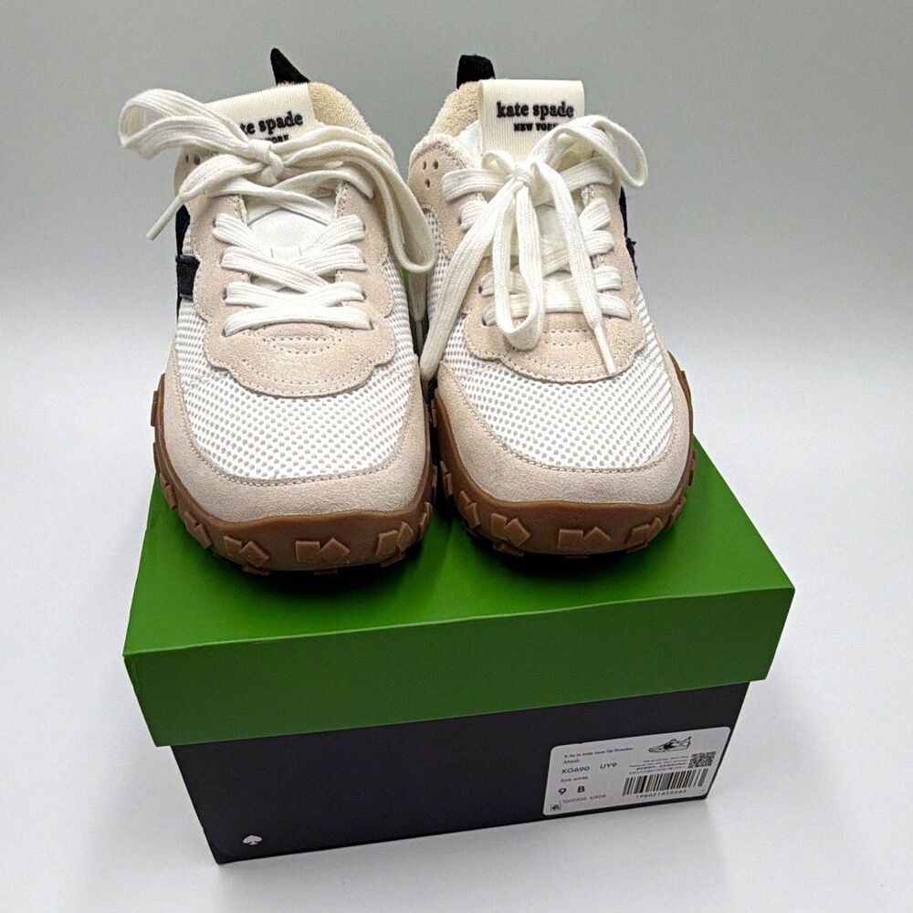 Kate Spade New York K As In Kate Runner Sneakers Cream White Size 9 B NIB